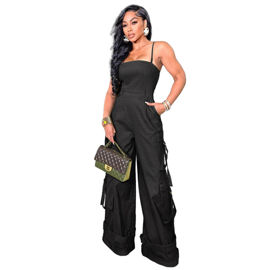 Jumpsuit de Trabajo para Mujer con Bolsillos Múltiples y Pierna Ancha - Image 27