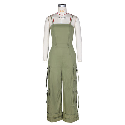 Jumpsuit de Trabajo para Mujer con Bolsillos Múltiples y Pierna Ancha - Image 29