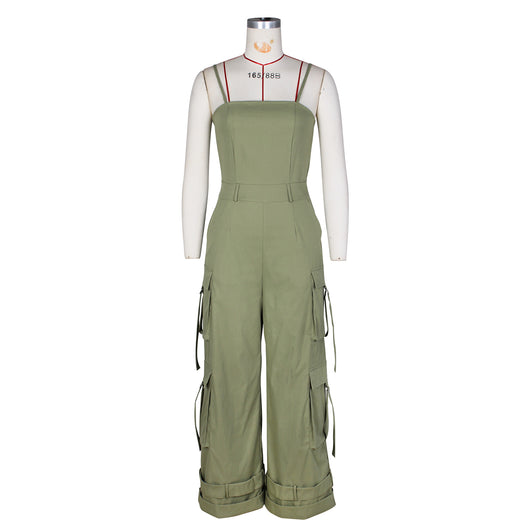 Jumpsuit de Trabajo para Mujer con Bolsillos Múltiples y Pierna Ancha - Image 29