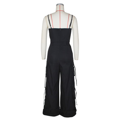 Jumpsuit de Trabajo para Mujer con Bolsillos Múltiples y Pierna Ancha - Image 30