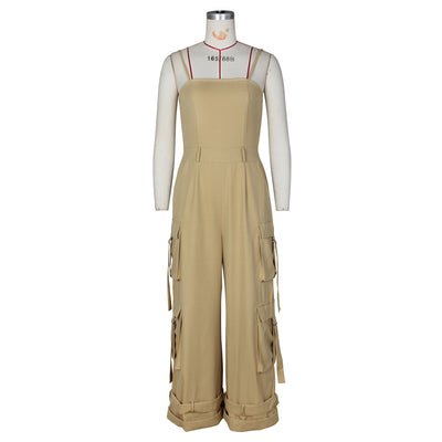 Jumpsuit de Trabajo para Mujer con Bolsillos Múltiples y Pierna Ancha - Image 35