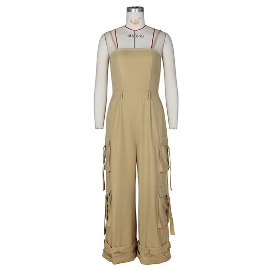 Jumpsuit de Trabajo para Mujer con Bolsillos Múltiples y Pierna Ancha - Image 35