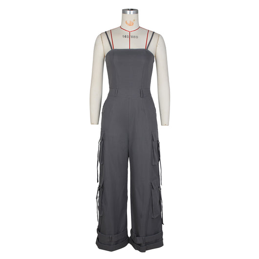 Jumpsuit de Trabajo para Mujer con Bolsillos Múltiples y Pierna Ancha - Image 39