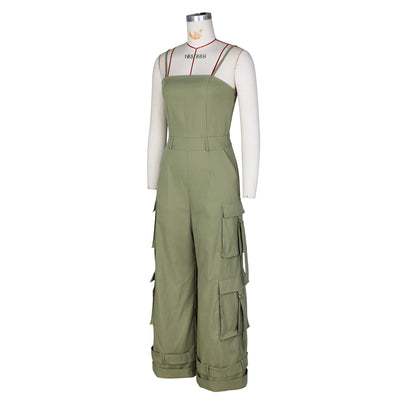 Jumpsuit de Trabajo para Mujer con Bolsillos Múltiples y Pierna Ancha - Image 41