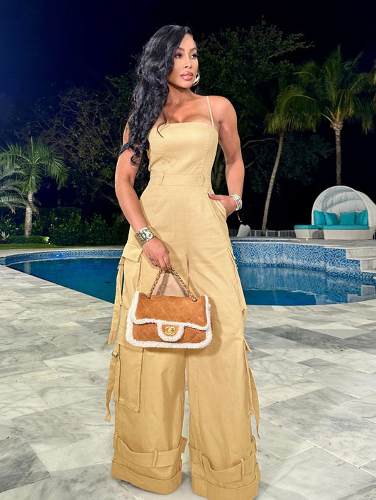 Jumpsuit de Trabajo para Mujer con Bolsillos Múltiples y Pierna Ancha - Image 43