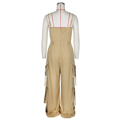 Jumpsuit de Trabajo para Mujer con Bolsillos Múltiples y Pierna Ancha - Image 46