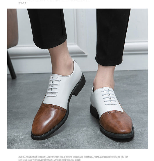 Zapatos de Cuero Ejecutivos Bicolor para Hombre - Image 25