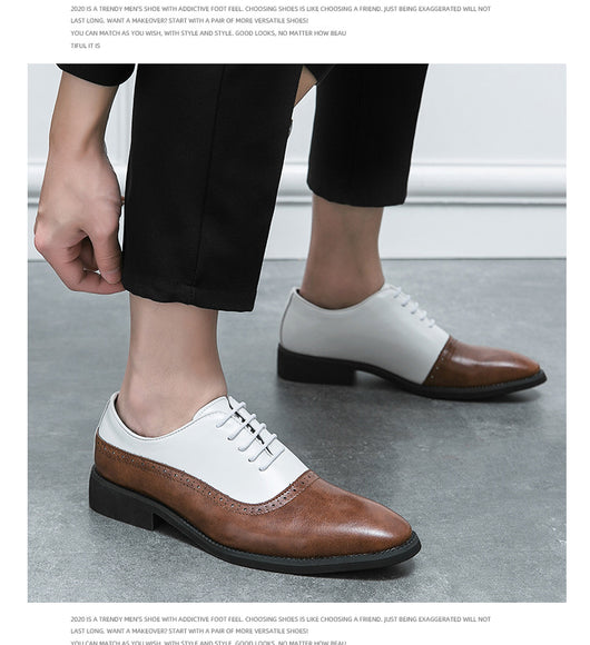 Zapatos de Cuero Ejecutivos Bicolor para Hombre - Image 30