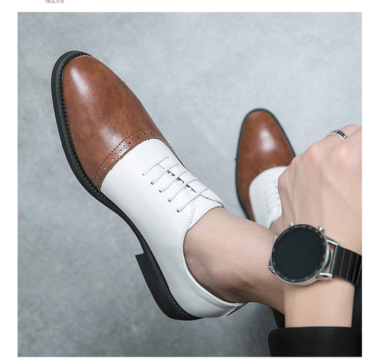 Zapatos de Cuero Ejecutivos Bicolor para Hombre - Image 33
