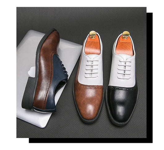 Zapatos de Cuero Ejecutivos Bicolor para Hombre - Image 35