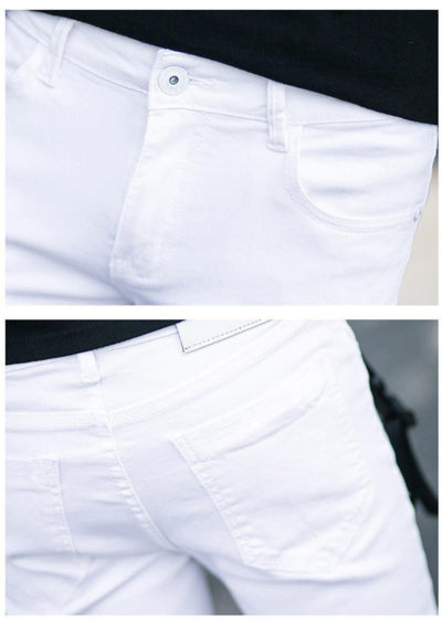 Pantalones Vaqueros Slim Fit con Parches Trendy para Hombre - Image 13