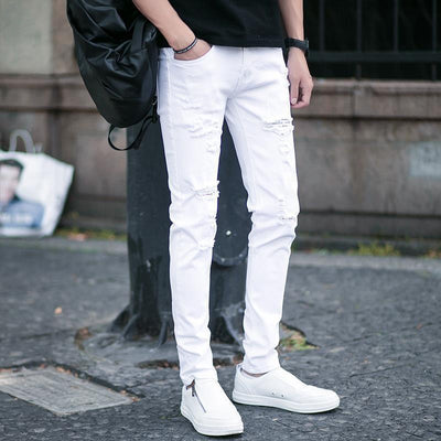 Pantalones Vaqueros Slim Fit con Parches Trendy para Hombre - Image 15