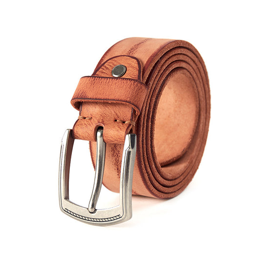 Cinturón de Cuero Vacuno con Hebilla Vintage para Hombre - Image 10