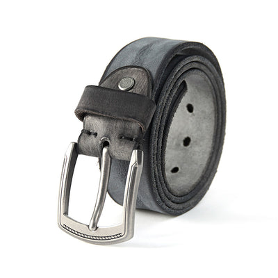 Cinturón de Cuero Vacuno con Hebilla Vintage para Hombre - Image 12