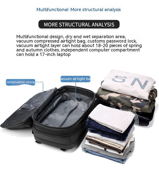 Mochila Ejecutiva Multifunción con Compartimento para Laptop y Compresión de Vacío - Image 25