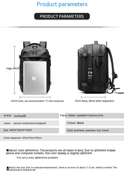 Mochila Ejecutiva Multifunción con Compartimento para Laptop y Compresión de Vacío - Image 34