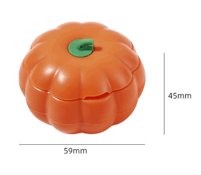 Dark green pumpkin-shaped catnip ball dispenser with a light green stem-like cap for cats. - Image 10