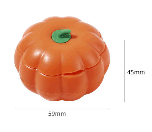 Dark green pumpkin-shaped catnip ball dispenser with a light green stem-like cap for cats. - Image 10