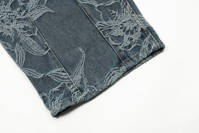 Pantalón Denim con Tirantes y Estampado Floral para Hombre - Image 22