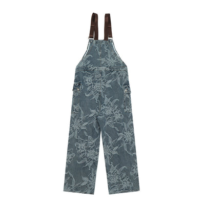 Pantalón Denim con Tirantes y Estampado Floral para Hombre - Image 30