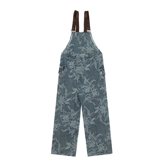 Pantalón Denim con Tirantes y Estampado Floral para Hombre - Image 30