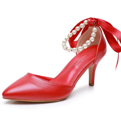 Sandalias de Tacón Medio con Pedrería y Moño - Zapatos de Fiesta en Cuero PU Suave - Image 21