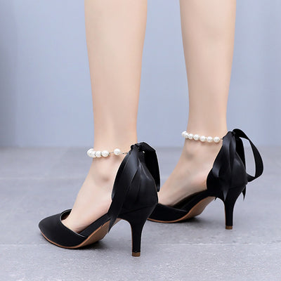 Sandalias de Tacón Medio con Pedrería y Moño - Zapatos de Fiesta en Cuero PU Suave - Image 22
