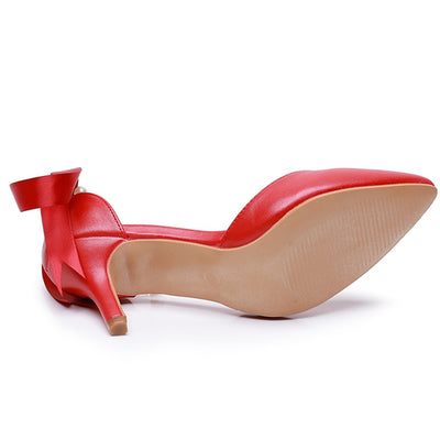Sandalias de Tacón Medio con Pedrería y Moño - Zapatos de Fiesta en Cuero PU Suave - Image 30