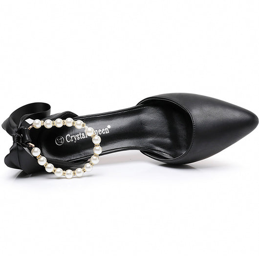 Sandalias de Tacón Medio con Pedrería y Moño - Zapatos de Fiesta en Cuero PU Suave - Image 37