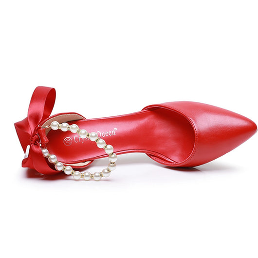 Sandalias de Tacón Medio con Pedrería y Moño - Zapatos de Fiesta en Cuero PU Suave - Image 38