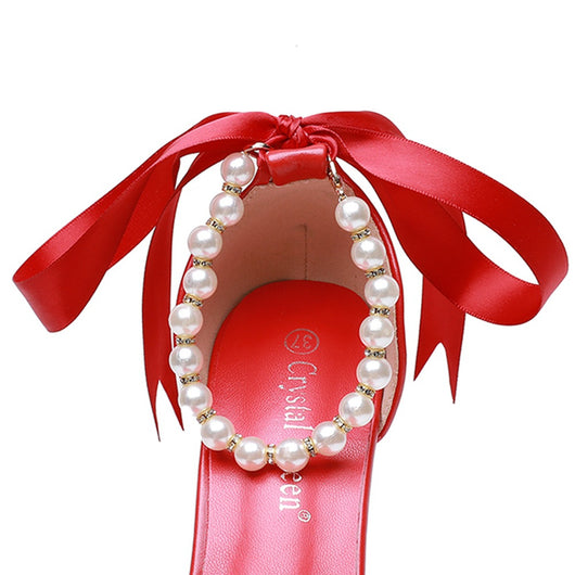 Sandalias de Tacón Medio con Pedrería y Moño - Zapatos de Fiesta en Cuero PU Suave - Image 39
