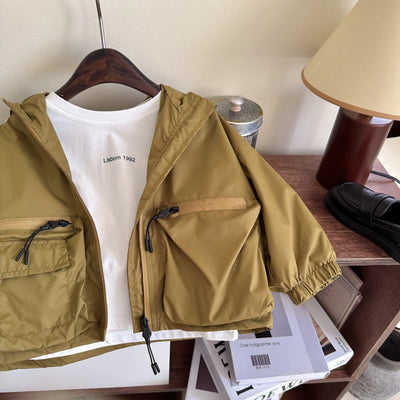 Chaqueta Impermeable Niño Color Sólido con Capucha - Image 21