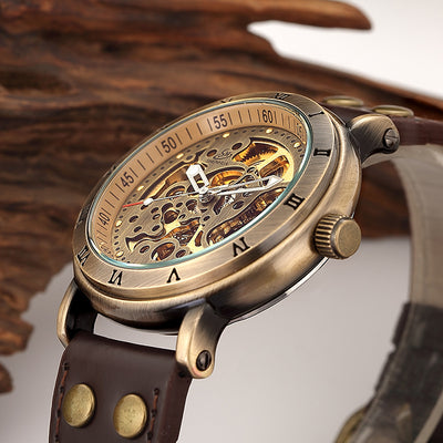Reloj Automático Mecánico Hueco en Bronce con Resistencia al Agua - Image 8