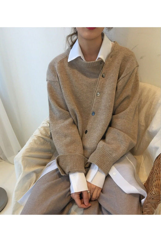 Cardigan Tejido Lazy Style Manga Larga Cuello Redondo para Mujer - Image 14
