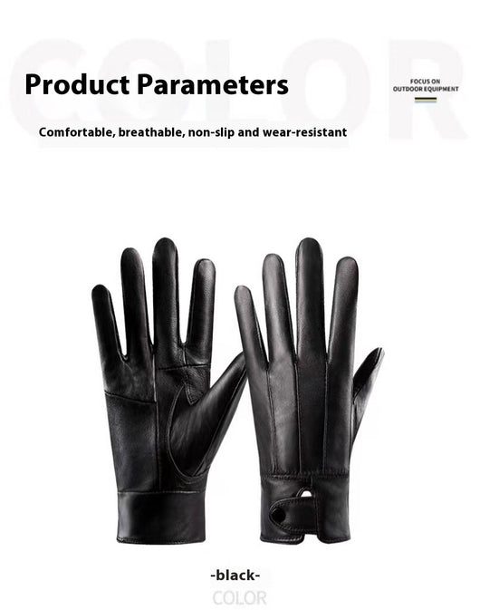 Guantes de Cuero Genuino Unisex con Forro Polar para Otoño e Invierno - Image 14