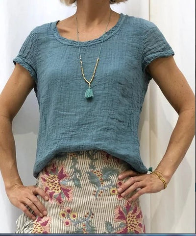 Playera de Algodón Doble Capa Crepe para Mujer - Diseño Moderno y Versátil - Image 9