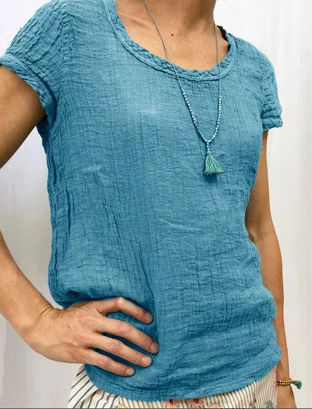 Playera de Algodón Doble Capa Crepe para Mujer - Diseño Moderno y Versátil - Image 14