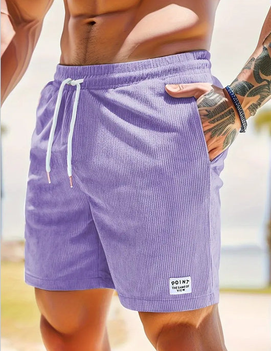 Pantalones Cortos de Verano en Pana con Cordón Ajustable para Hombre - Image 25
