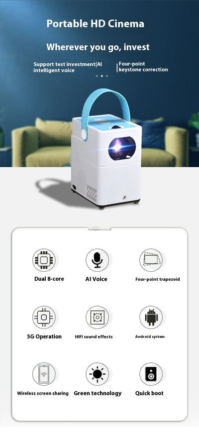 Proyector Smart HD Multifuncional para el Hogar - Image 12
