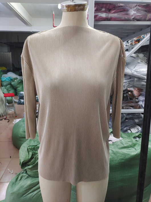 Blusa Tejida Slim con Mangas Abullonadas y Rayas Verticales - Image 21