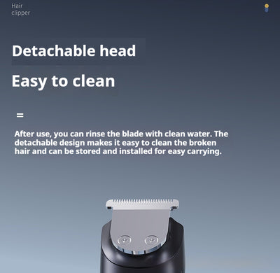 White electric hair clipper with a black top, silver blade, digital display, and power button on a dark base. - Image 8