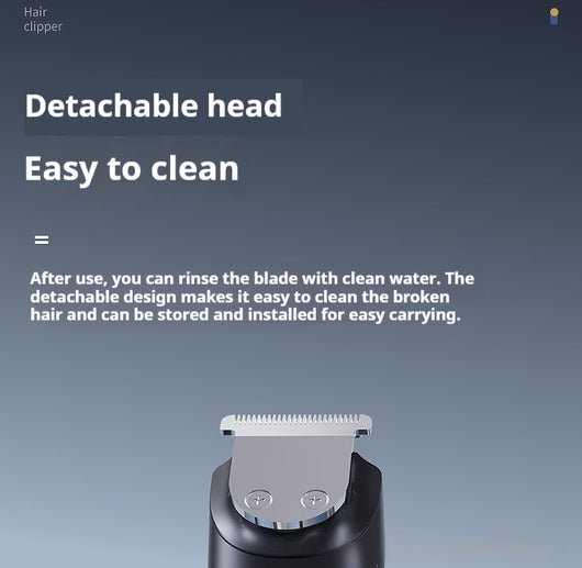 White electric hair clipper with a black top, silver blade, digital display, and power button on a dark base. - Image 8