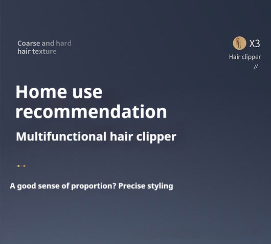White electric hair clipper with a black top, silver blade, digital display, and power button on a dark base. - Image 10