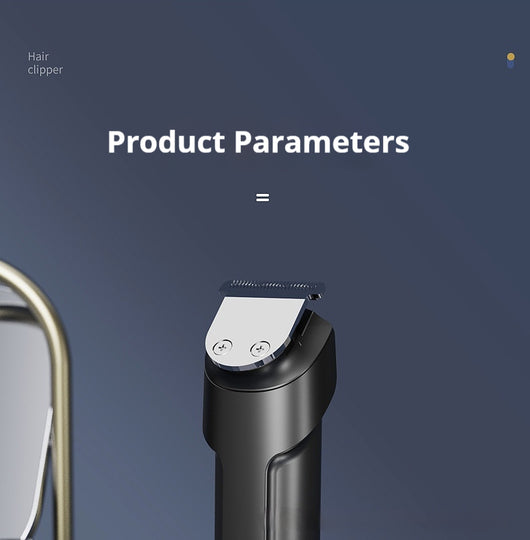 White electric hair clipper with a black top, silver blade, digital display, and power button on a dark base. - Image 11