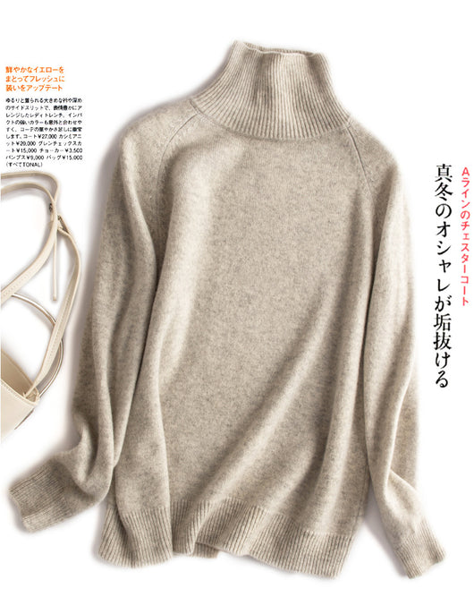 Suéter Cuello Alto Mujer Lana Gruesa Oversize Manga Larga - Image 23