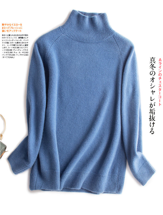 Suéter Cuello Alto Mujer Lana Gruesa Oversize Manga Larga - Image 25