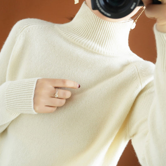 Suéter Cuello Alto Mujer Lana Gruesa Oversize Manga Larga - Image 32