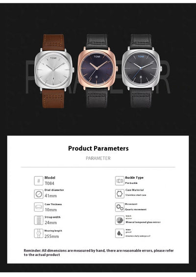 Reloj de Negocios Cuadrado para Hombre - Elegancia Profesional - Image 23