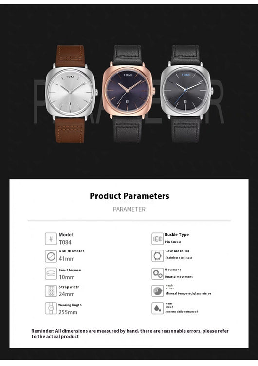 Reloj de Negocios Cuadrado para Hombre - Elegancia Profesional - Image 23