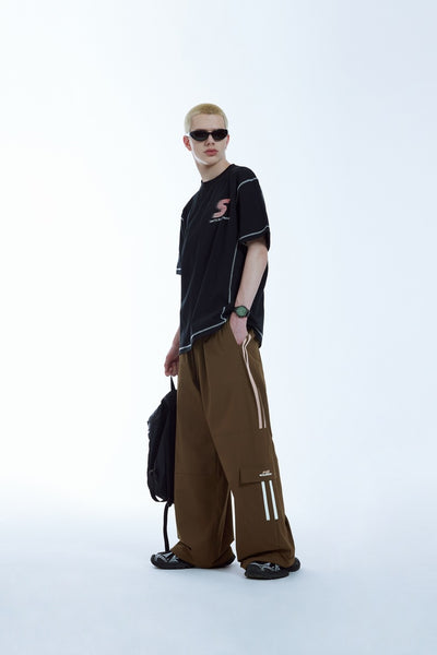 Pantalones Anchos con Rayas Laterales y Parches de Contraste - Estilo Retro Casual - Image 29